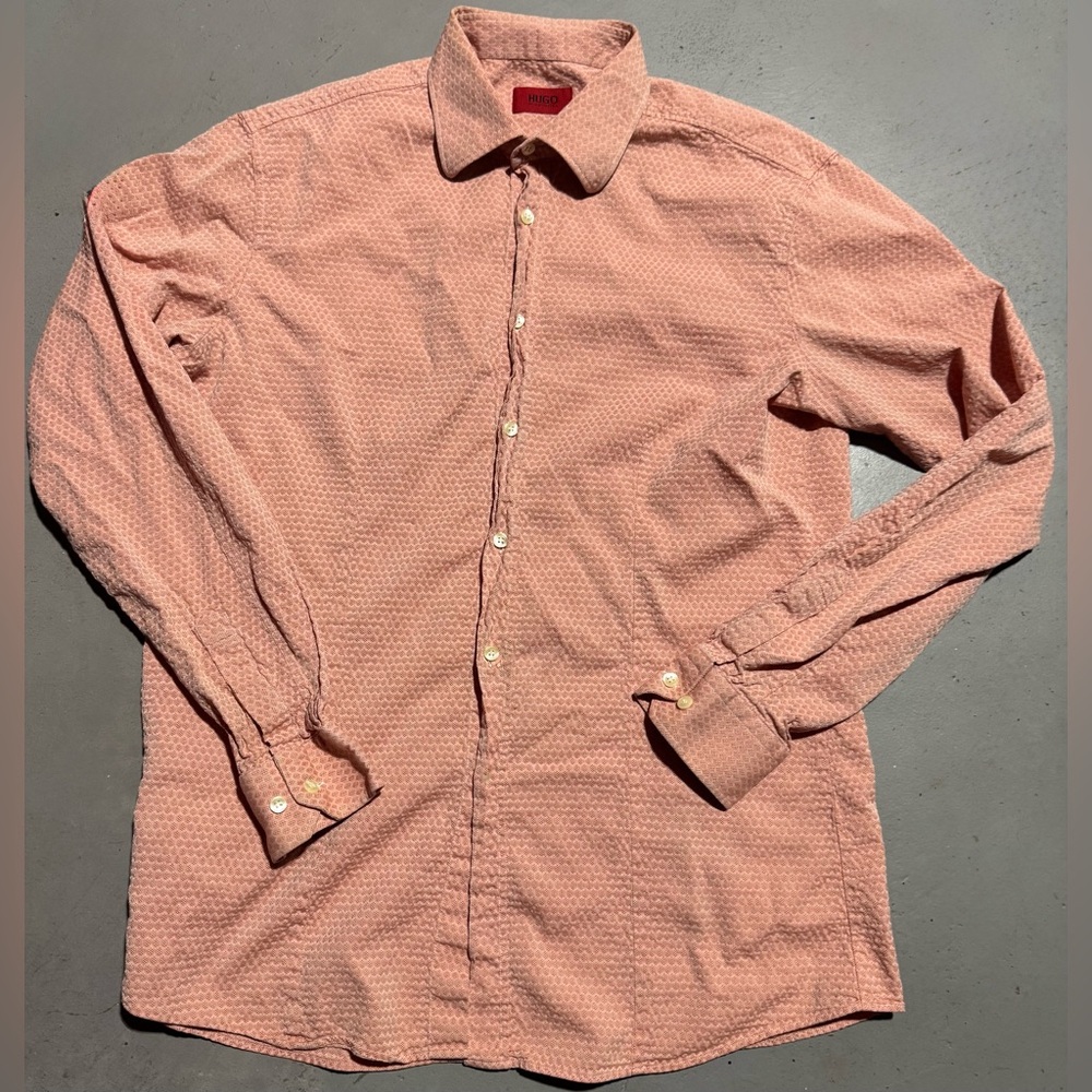 HUGO Vintage Men's Coral Button-Down Shirt